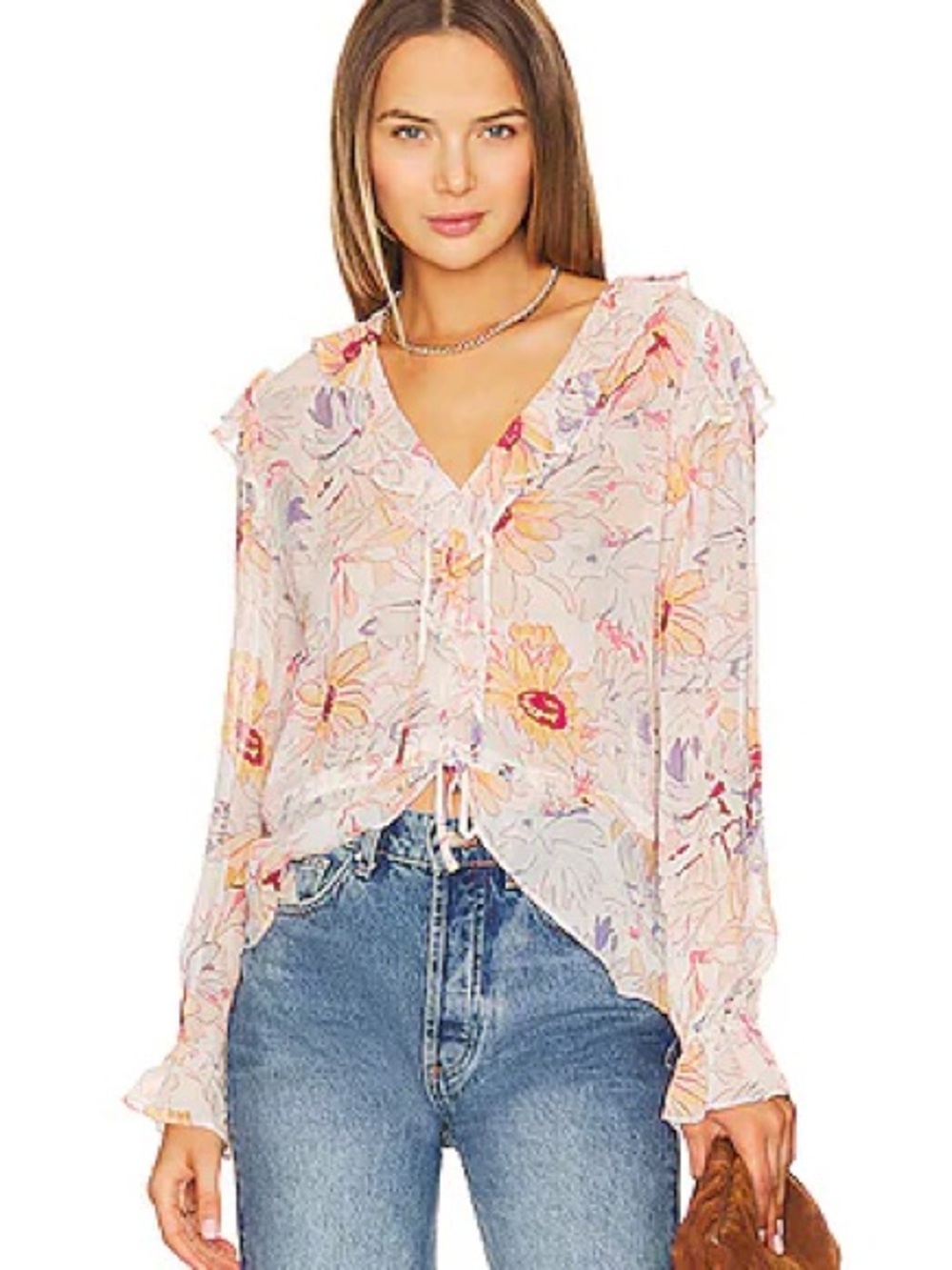 NWT Paige Dorit Floral Silk Blouse